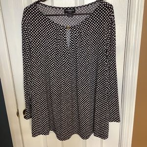 🌞 Liz Claiborne Black/White Blouse Size 3X